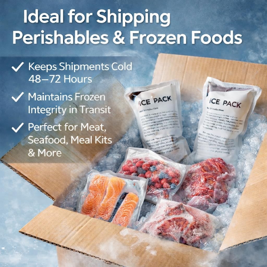 24+ Hour Dry Ice Packs for Shipping 50 Pack – Hielo Seco – Long Lasting Ice P...