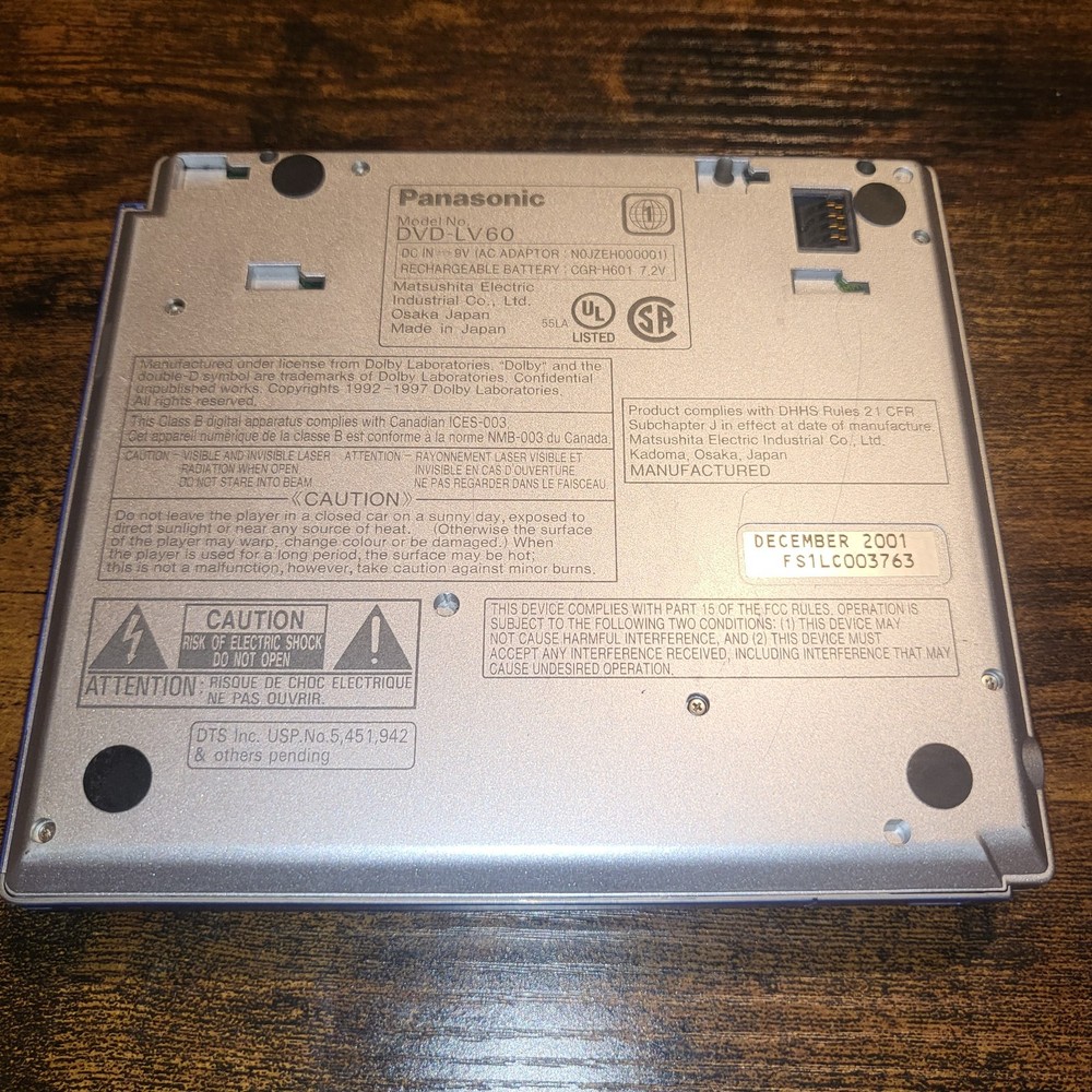 Panasonic Portable DVD Player DVD-LV60