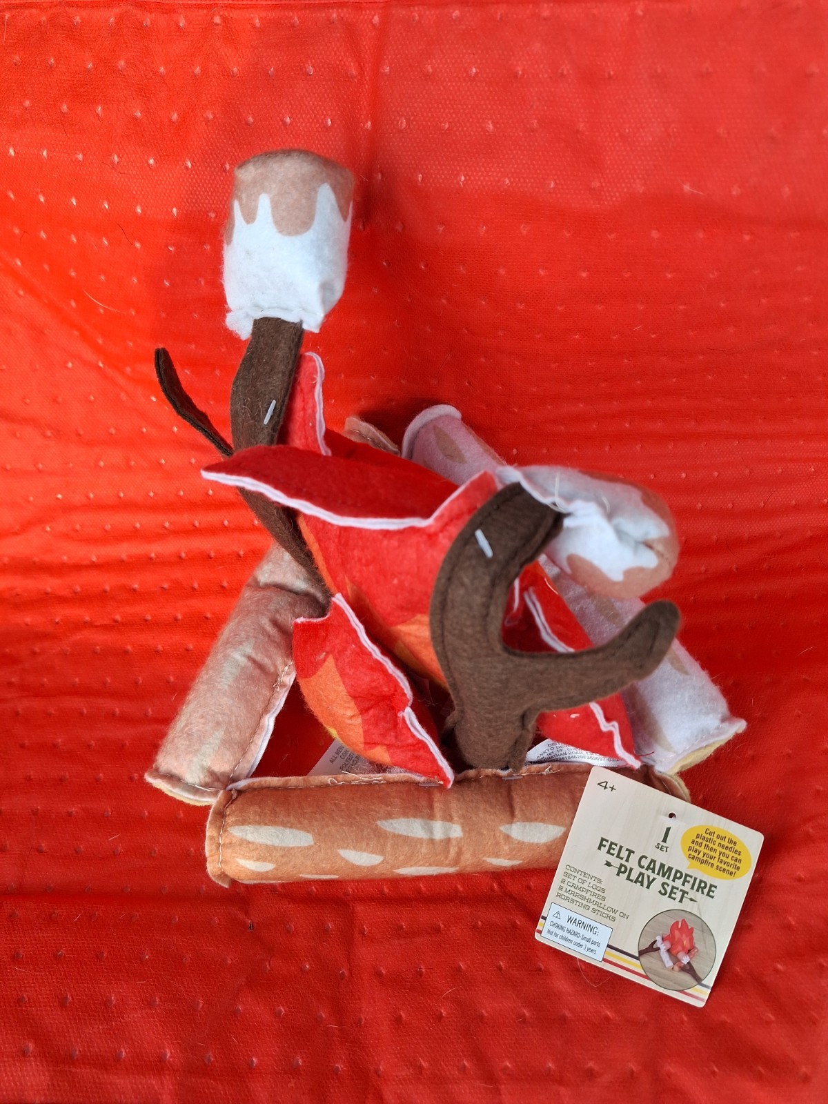 5 Piece Plush Pretend Campfire Smores Felt Play Set Kids Toys Play 2 Qty Lot