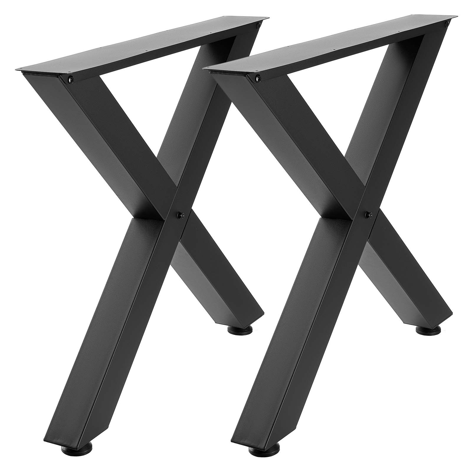 VEVOR Steel Table Legs 29.5 x 31.1 in X Frame 2204 lbs Heavy Duty Set of 2 Black