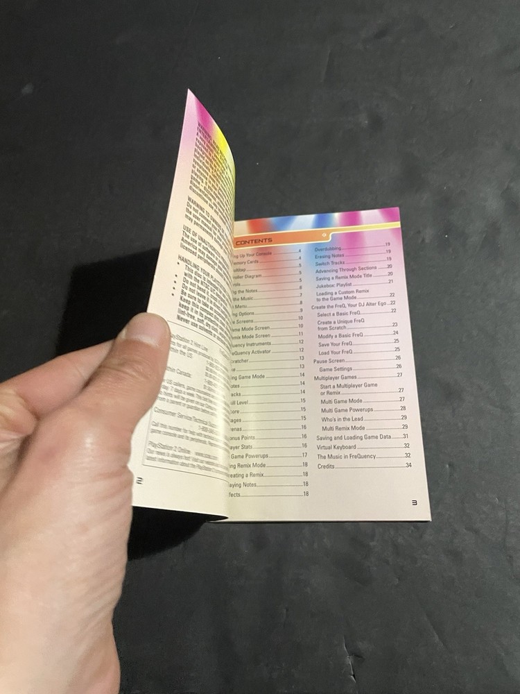 Frequency ps2 Manual only
