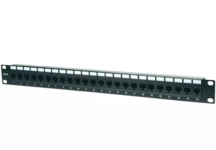 Intellinet Cat6 24-Port Patch Panel with LEDs, 1U