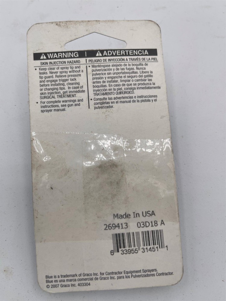 Open Package (unused), Graco Flat Tip 269413