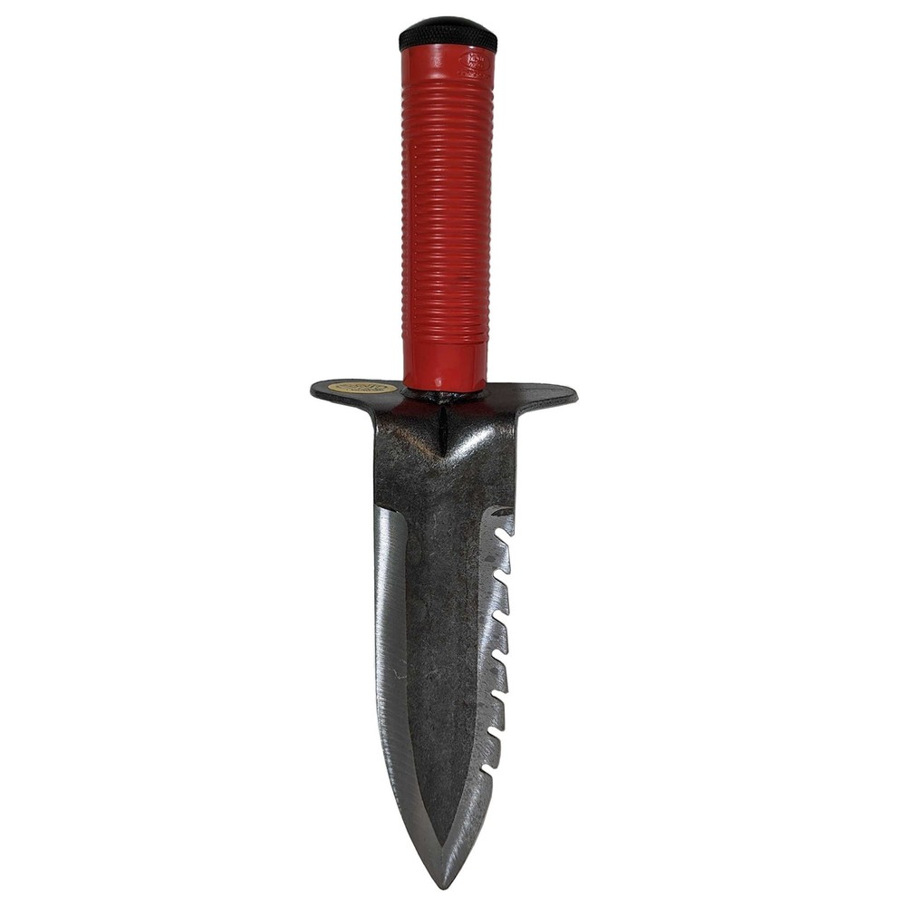 Lesche 76 Right Serrated Digging Tool w/Handle with screw cap & Leather Sheath