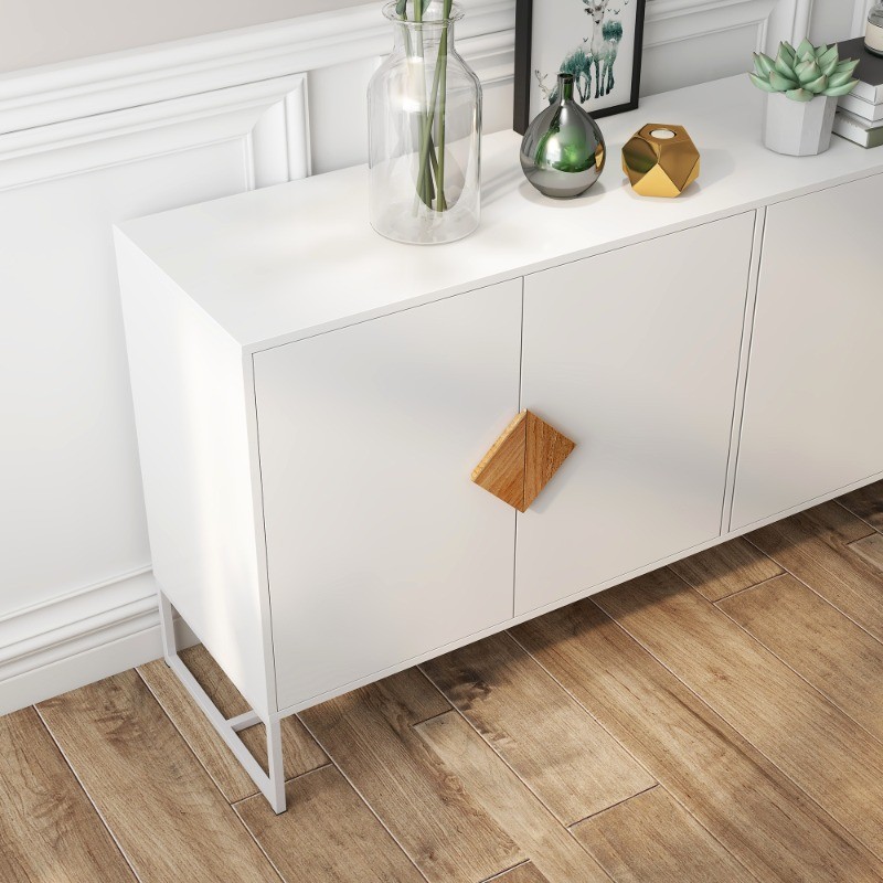 Solid wood special square handle design with 4 doors and double storage sideboar