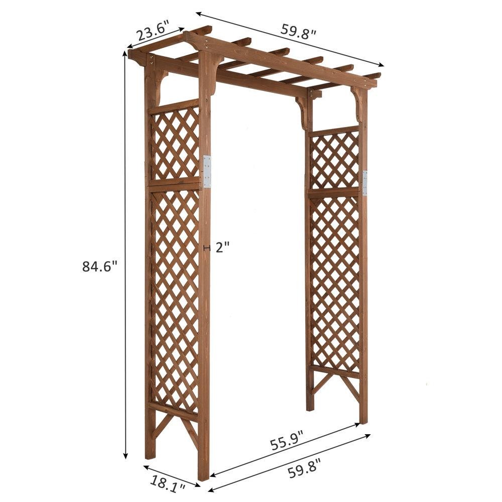Arbor Over 7FT High Wooden Garden Arch Arbor Trellis Pergola Outdoor Patio Plant