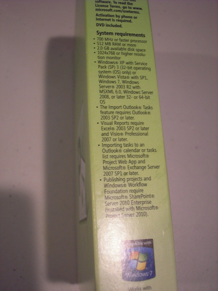 Microsoft Project 2010 Standard For 2 PCs Full Retail Version =SEALED BOX=