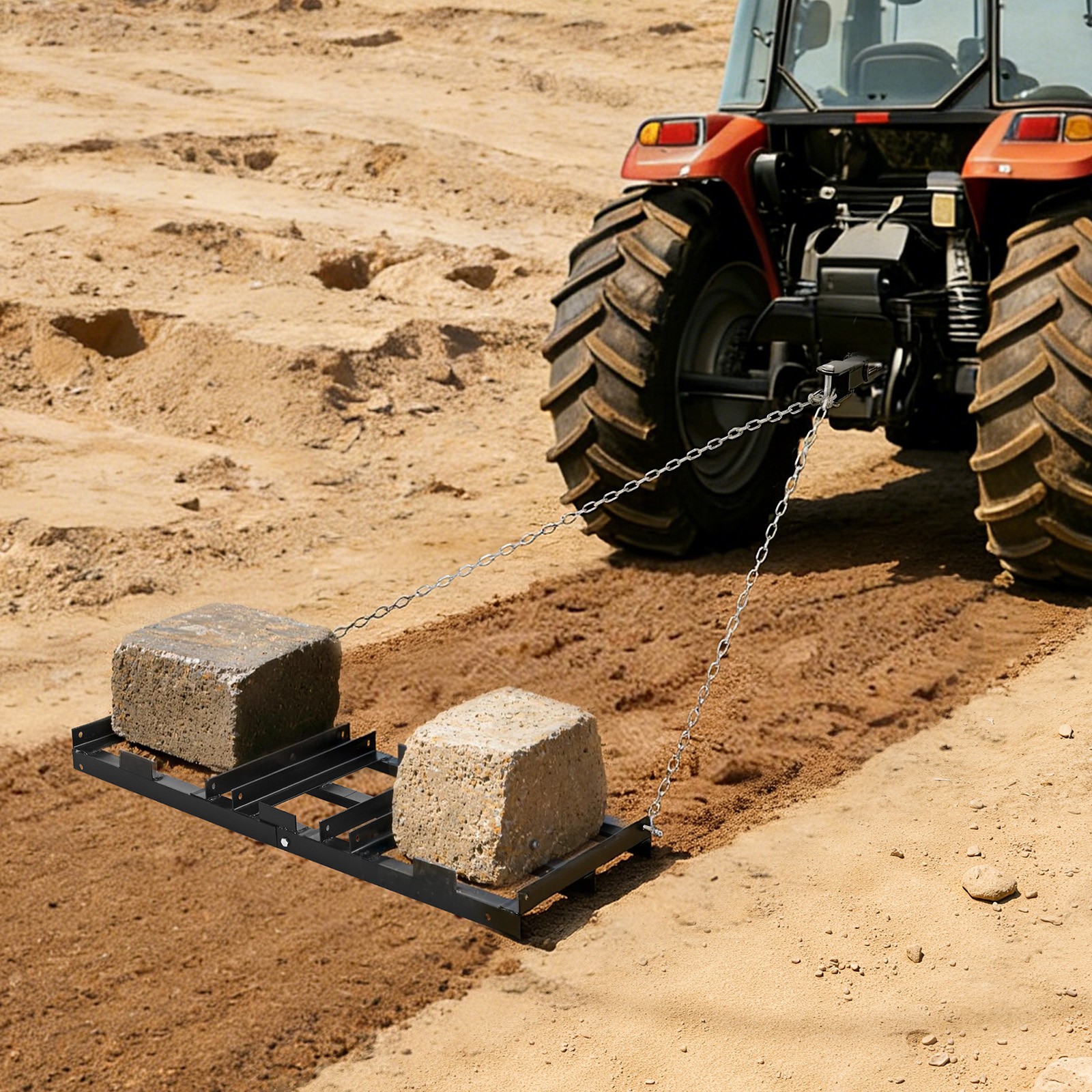 VEVOR Drag Harrow 48 x 20 in Tow-Behind Driveway Grader Fits ATVs UTVs Tractors