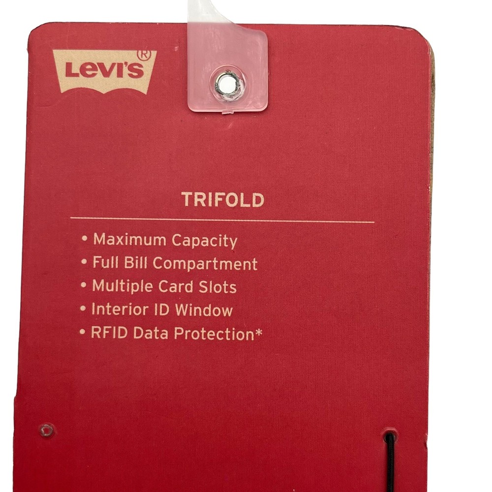 Levi's Men's Trifold Wallet RFID-Blocking Maximum-Capacity Black Gift Boxed