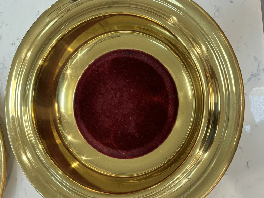 4 Vintage Brass Offering Trays.