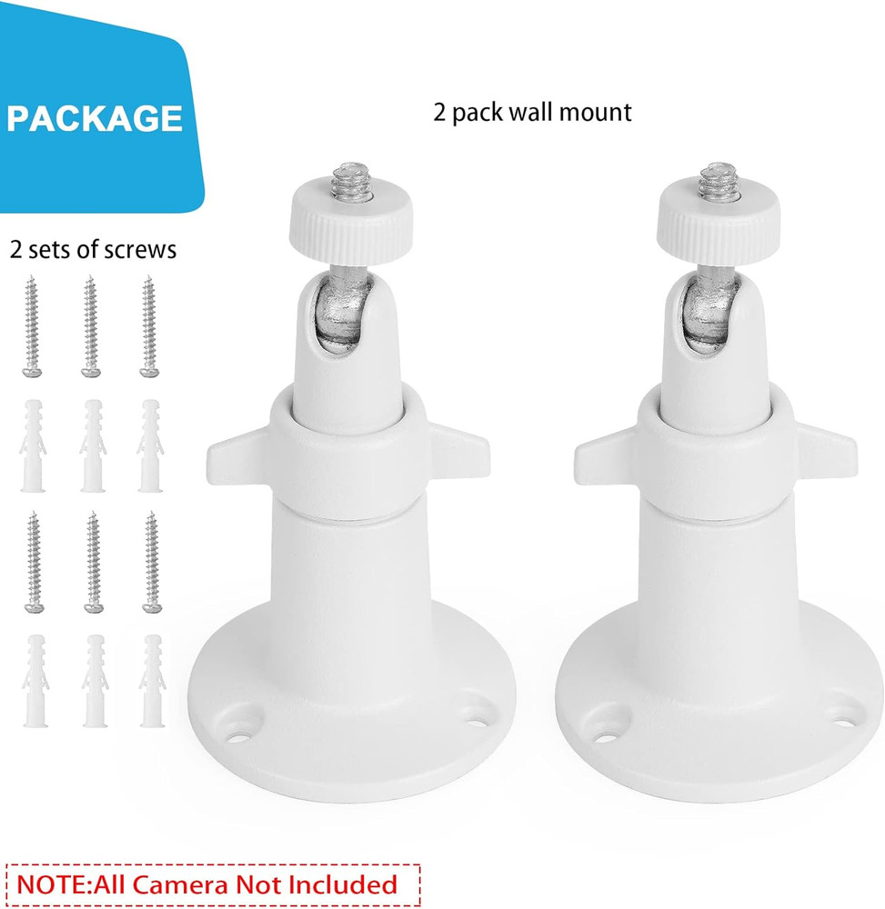 2 Pack Wall Mount Holder Compatible with Simplisafe Outdoor Security Camera, 360