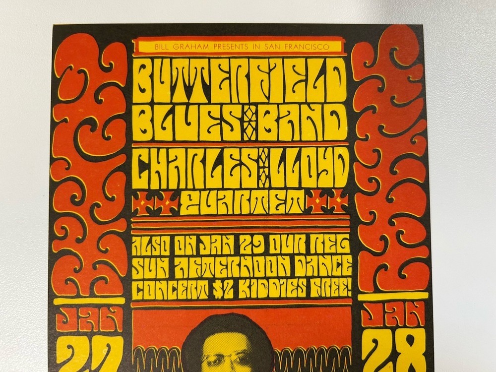 1967-FILLMORE-BG-47 POSTCARD-CHARLES LLOYD QUARTET/BUTTERFIELD BLUES BAND-MINT