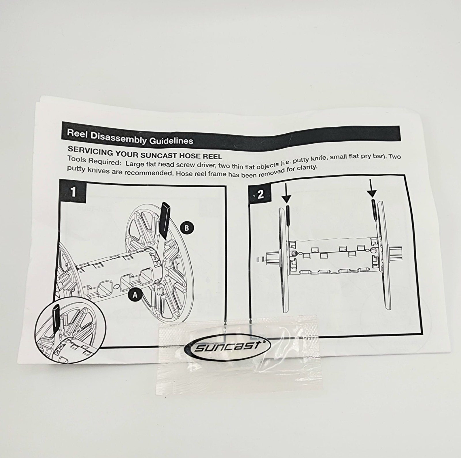 NEW OEM SUNCAST Hose Reel Out Tube (Brass) + In Tube Retainer Clip (Brass)