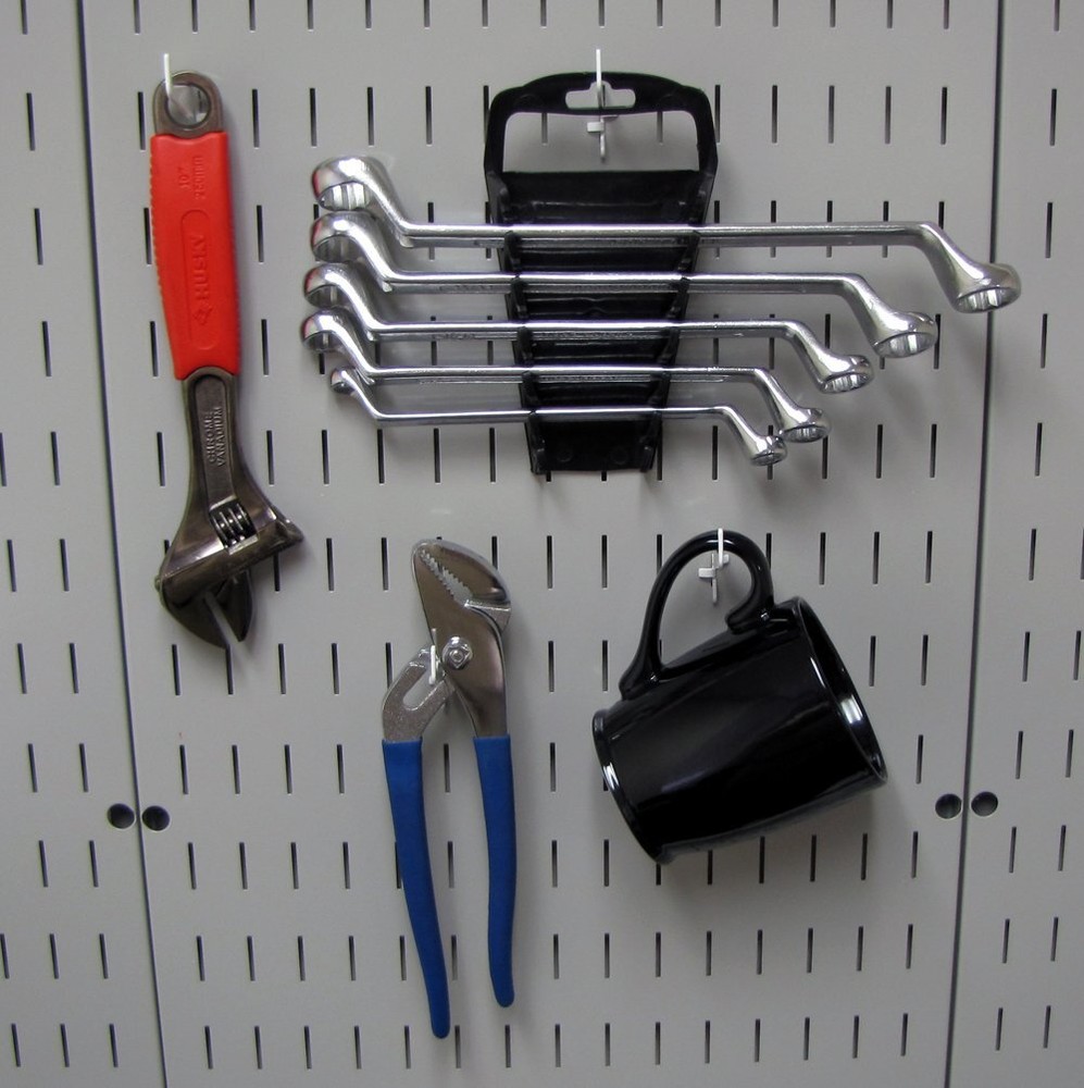 1-7/8" Pegboard Hooks Slotted Metal White Hook Pack for Pegboard Tool Organizer