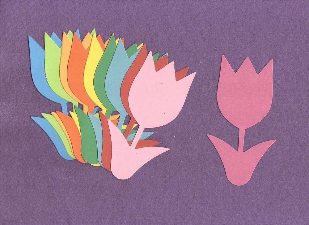 TULIP die cuts Scrapbook cards