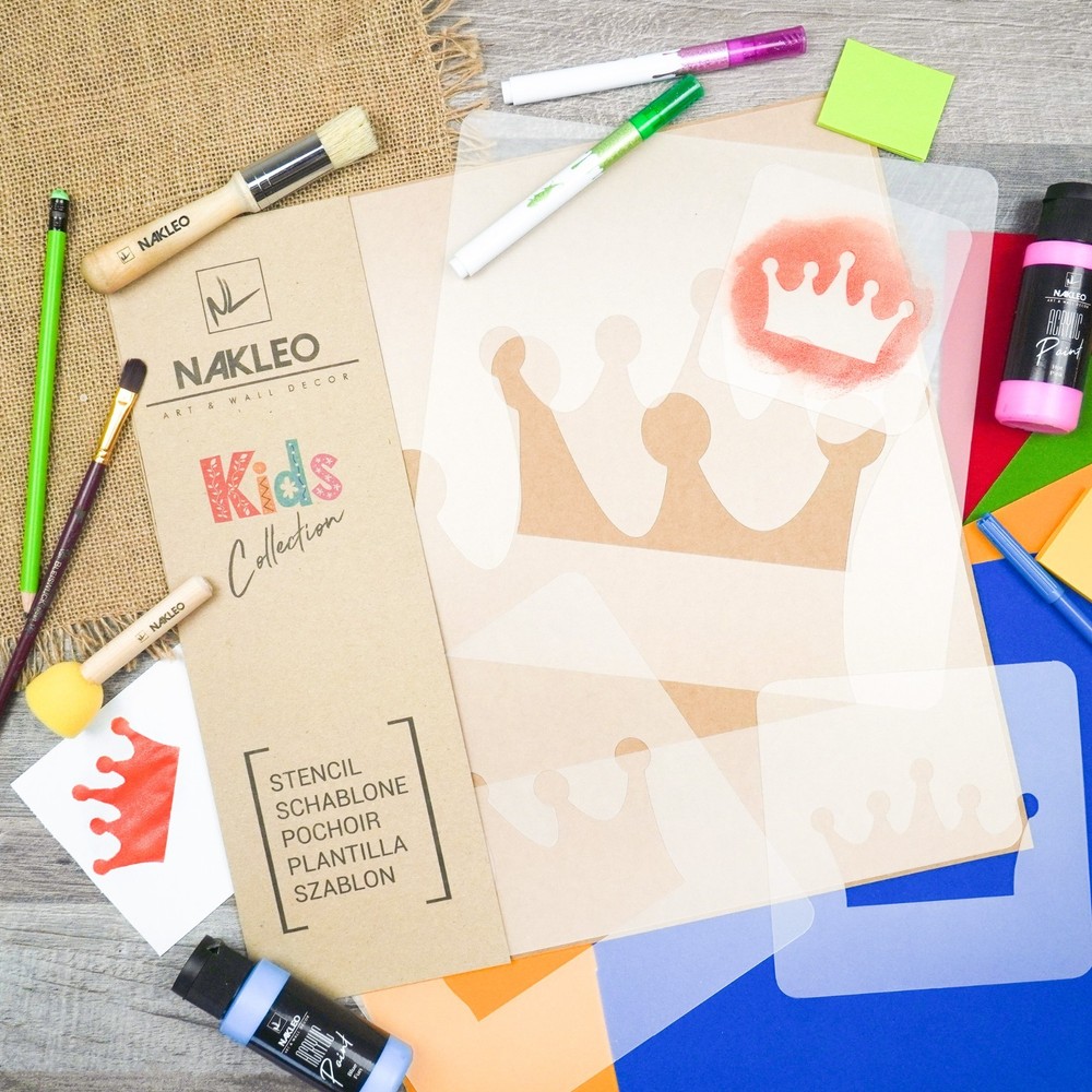 KIDS Reusable Plastic Stencils (5 pcs) // CROWN