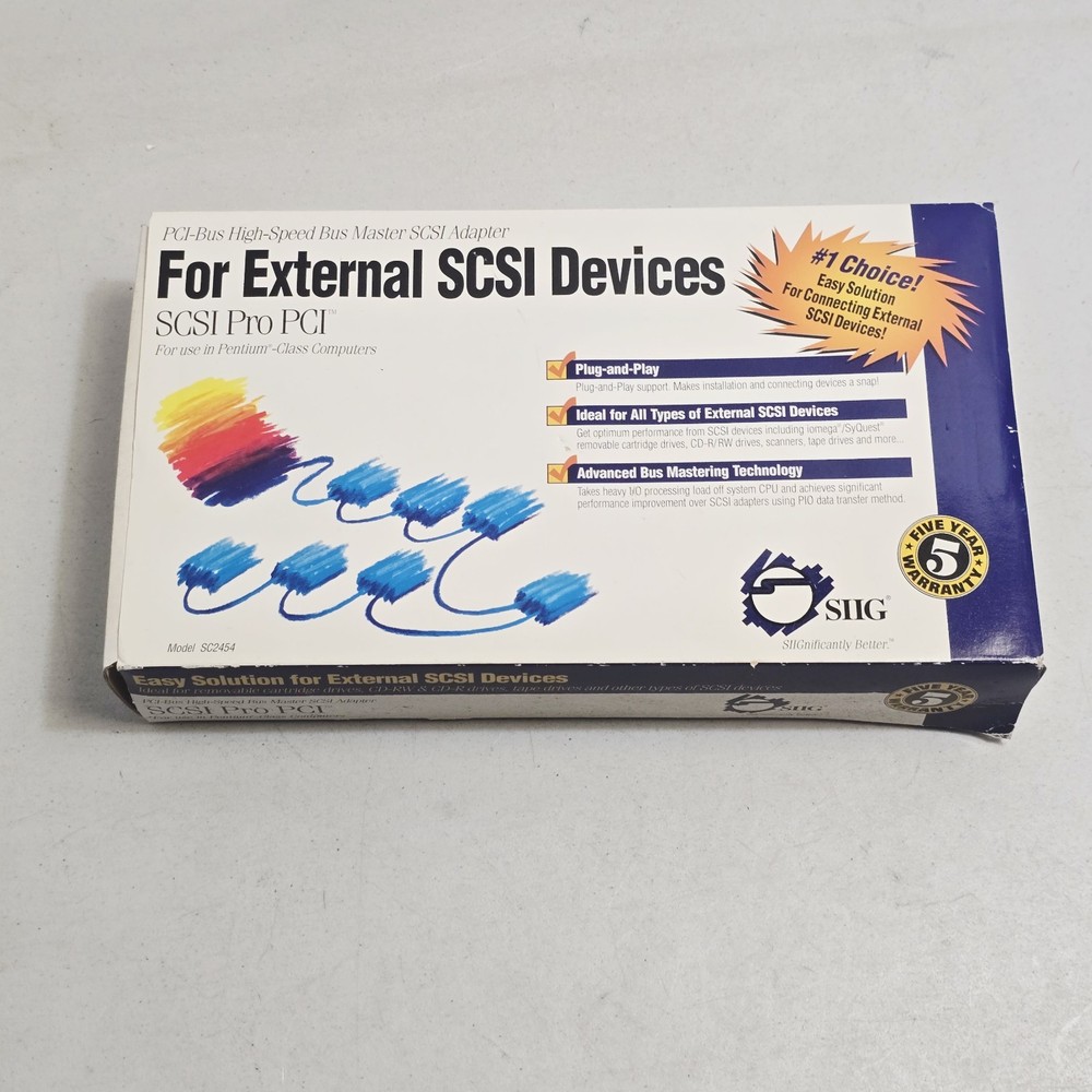 SIIG SC-2454 PCI SCSI Controller Card Adapter