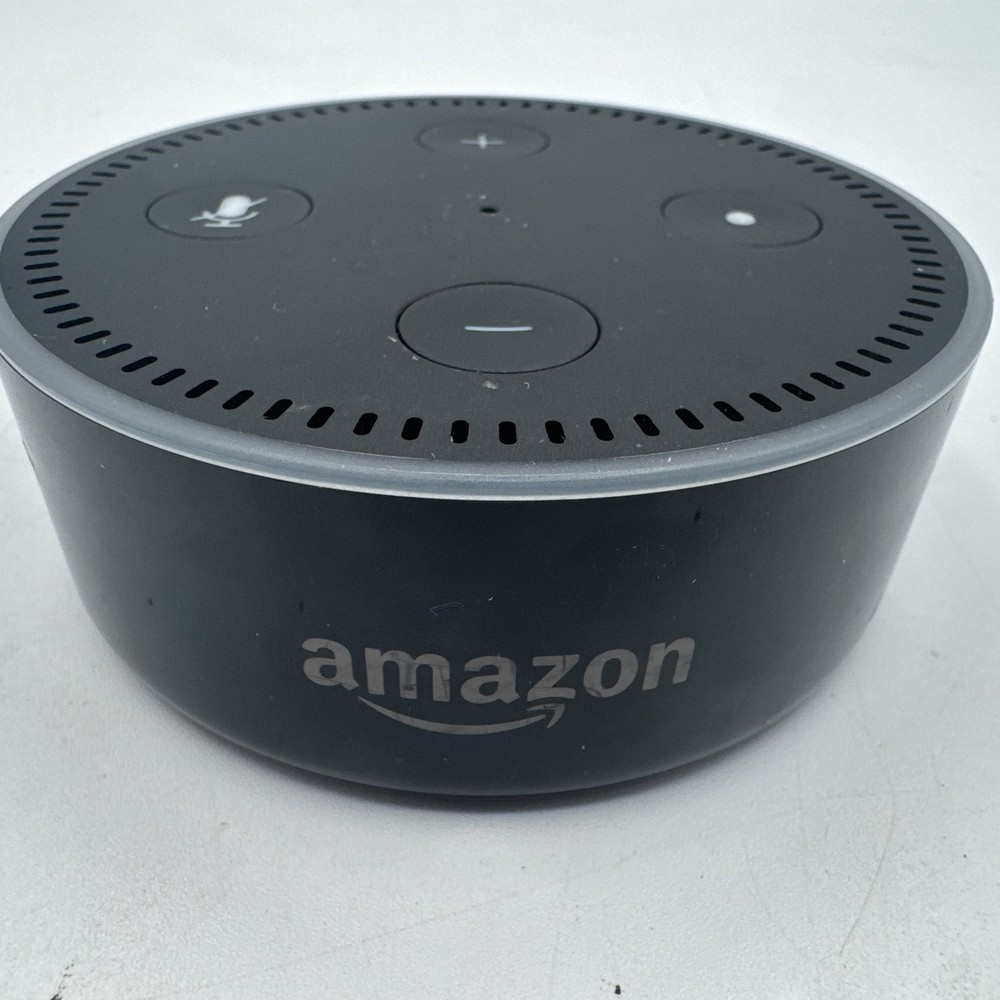 2 Amazon Echo Dot RS03QR 2nd Gen Black w/ USB Power Cable & Plug Tested/Working
