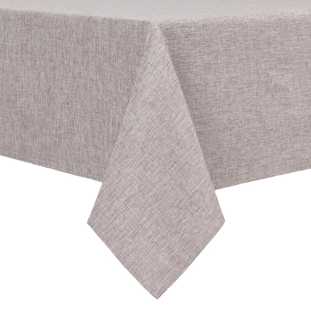 Faux Linen Rectangle Tablecloth - and Stain Resistant Washable Table Cloth fo...