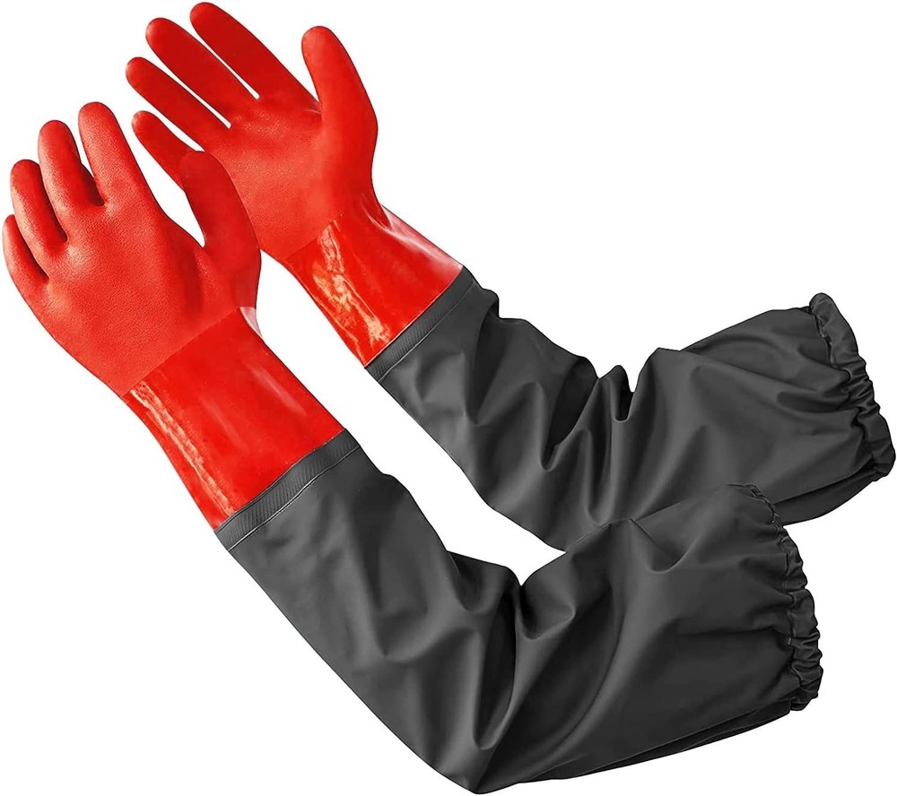 Coopache Full Arm Pond Gloves with Cotton lining Extra Long Waterproof...