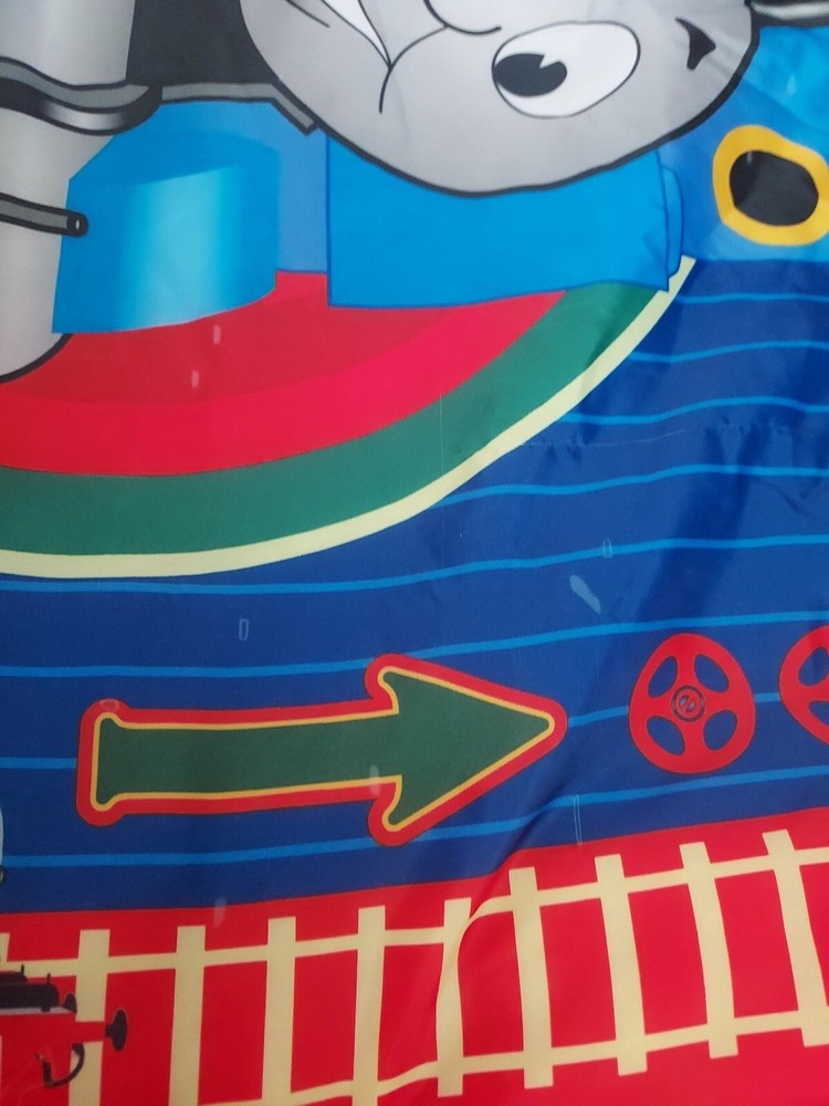 Vtg 2006 Thomas the Tank Engine Train Sleeping Bag 4 ft Blue Red Side Zip