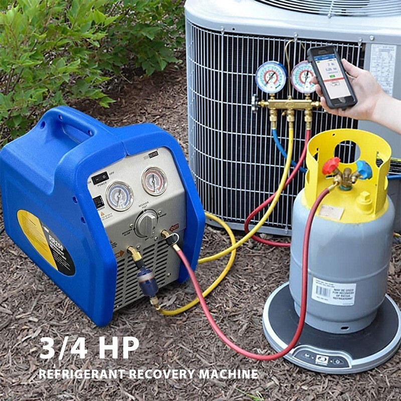 110-120V 60 Hz Portable Refrigerant Recovery Machine Single Cylinder 3/4HP
