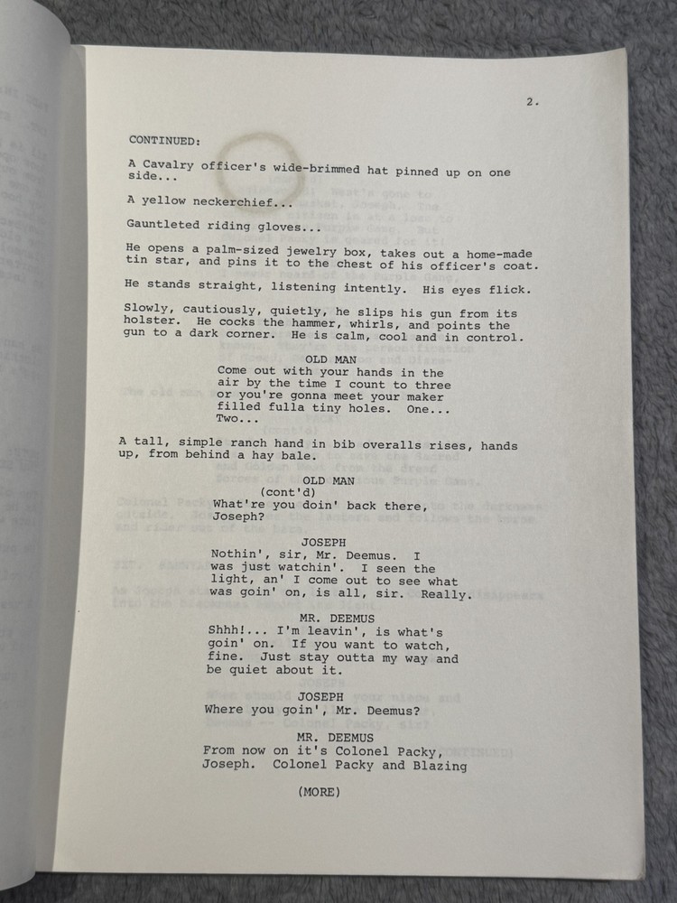 "COLONEL PACKY" by Larry Hankin SCRIPT SCREENPLAY