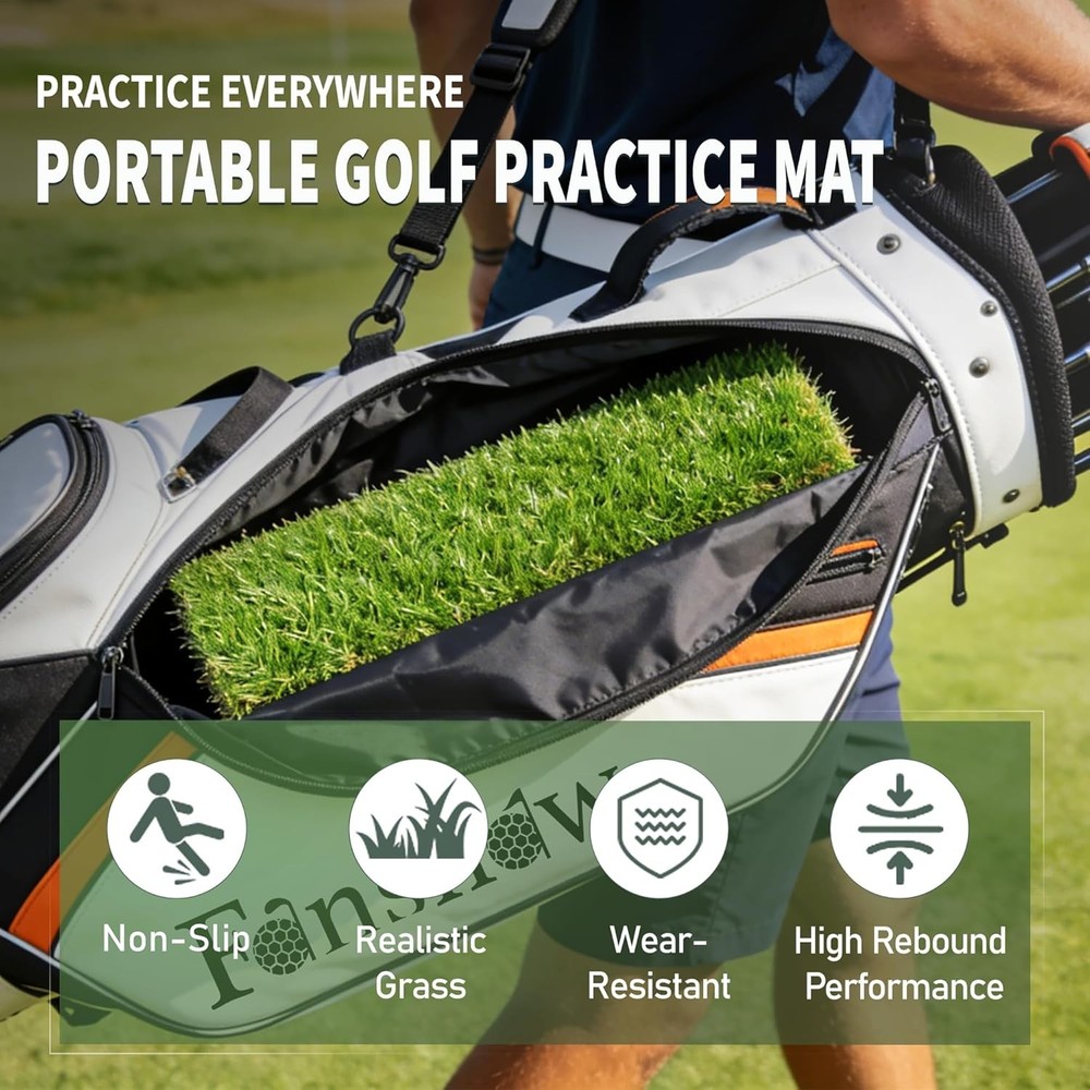 Golf Hitting Mat, Swing Path Feedback Golf Training Mat, 16"x12" Extra Replac...