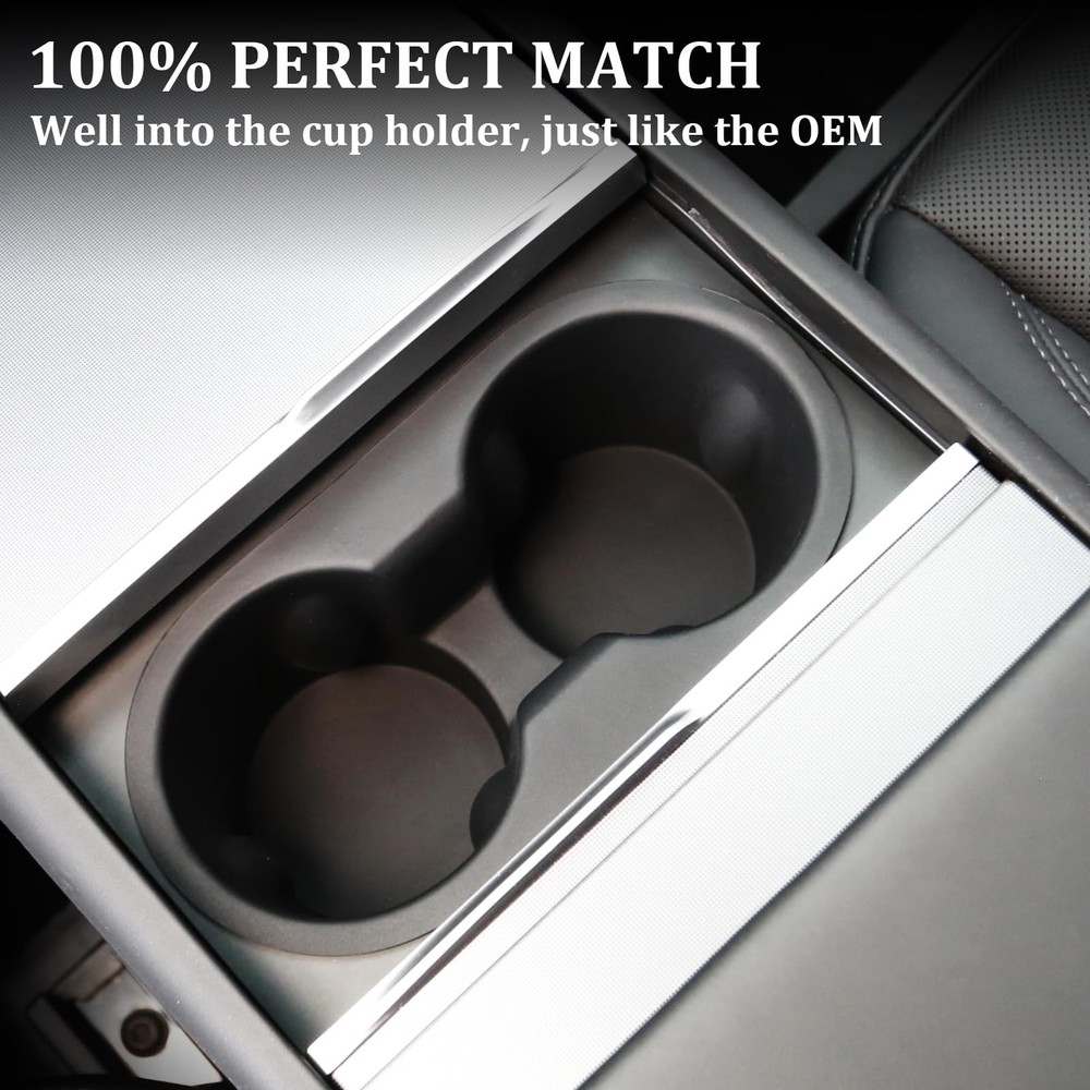 Cup Holder Insert for Tesla Model Y & Model 3 Removable, Washable Accessory