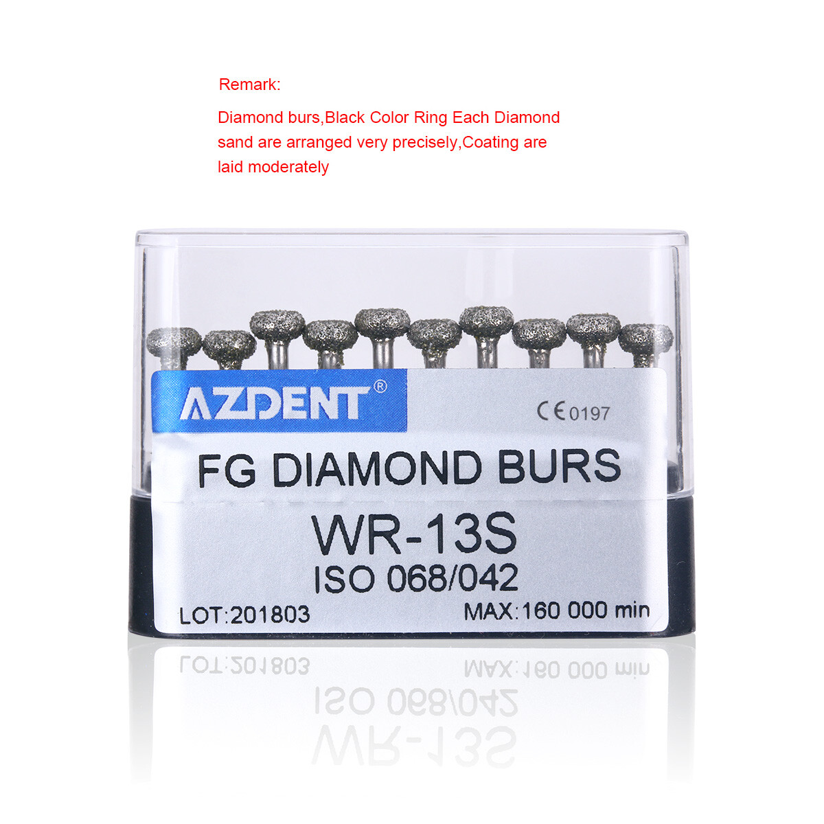 10Pcs/Pack AZDENT Dental Diamond Burs FG Super Coarse for High Speed Handpiece