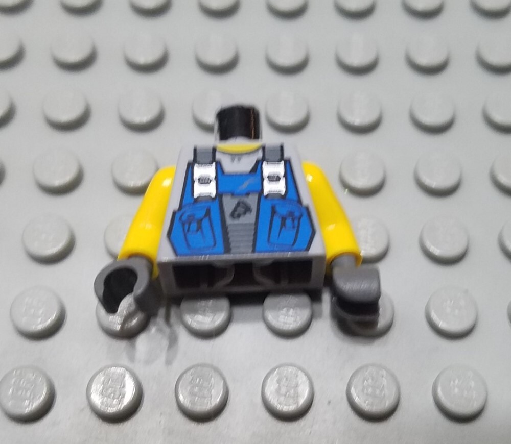 LEGO Power Miners Minifigure Torso with Drill Pattern and Pockets Pattern