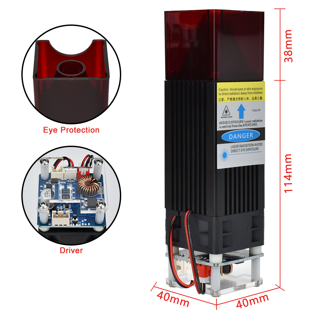 10W Laser Module Head for CNC Laser Engraving Cutting Machine with FAC 2 Diodes