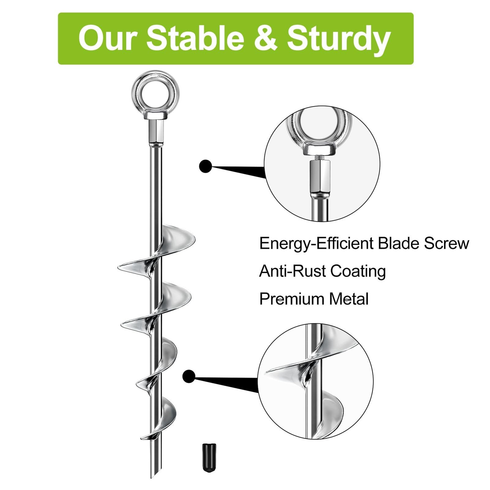 Ground Anchors Screw in, 18 Inch Ground Anchors Heavy Duty Metal Earth Auger ...