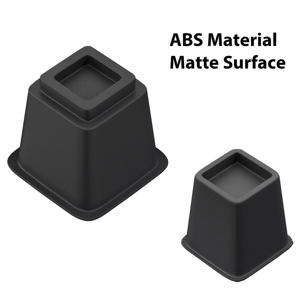 8 Pack 9 Inch Black Bed Risers Stackable Lifts 4" 5" 9" Heights Sofa Desk
