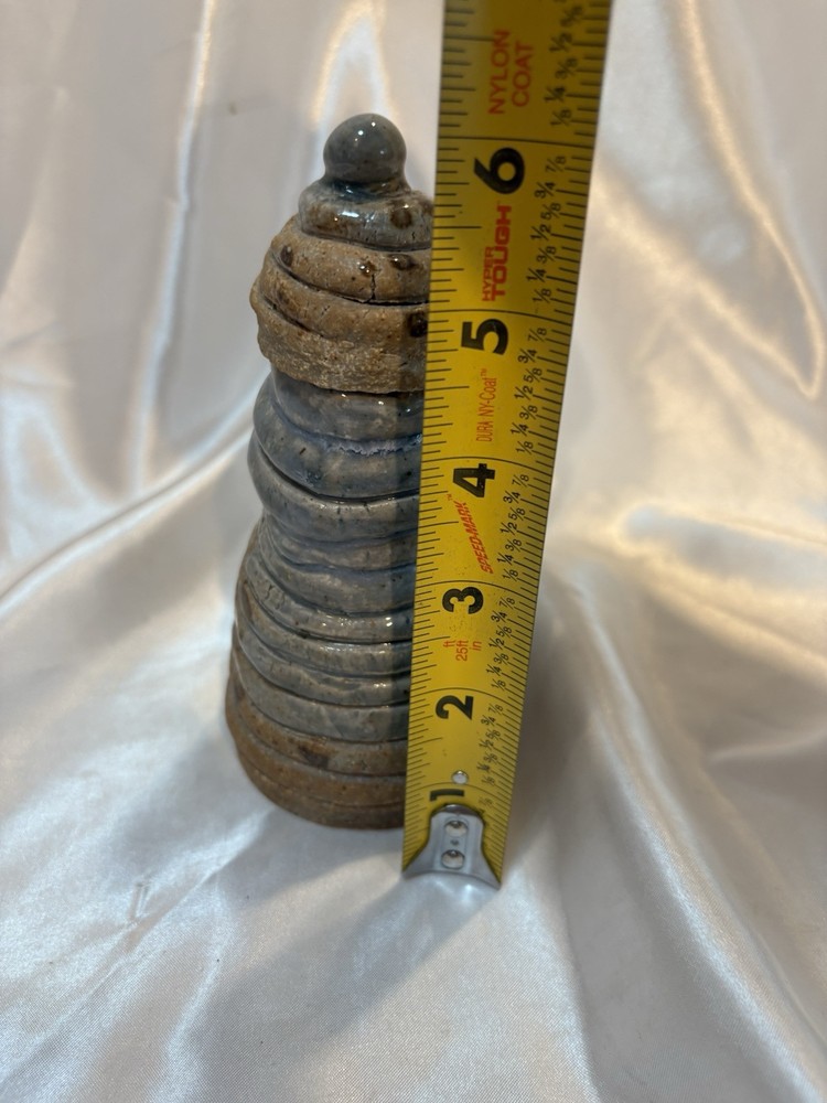 Unique Art Pottery Trinket container box signed tall