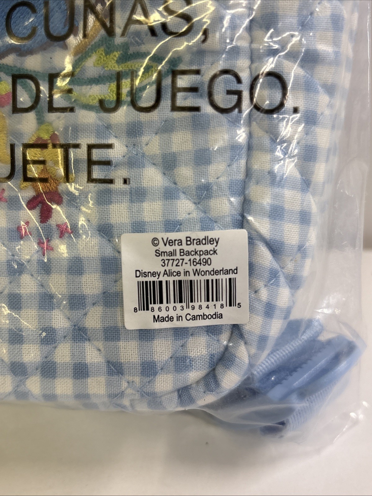 NWT Vera Bradley Disney 100 Alice in Wonderland Small Backpack & RFID Wristlet