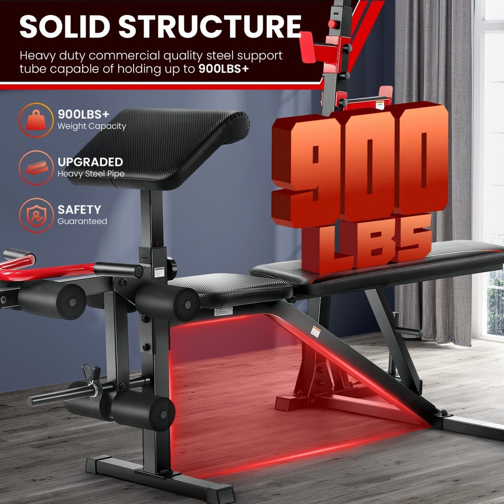 Olympic Adjustable Foldable Weight Bench for Home Gym Strength Training Workout
