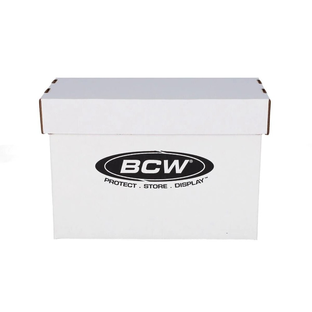2 BCW Quality Short Comic Book Storage Boxes Thick & Stackable White Cardboard