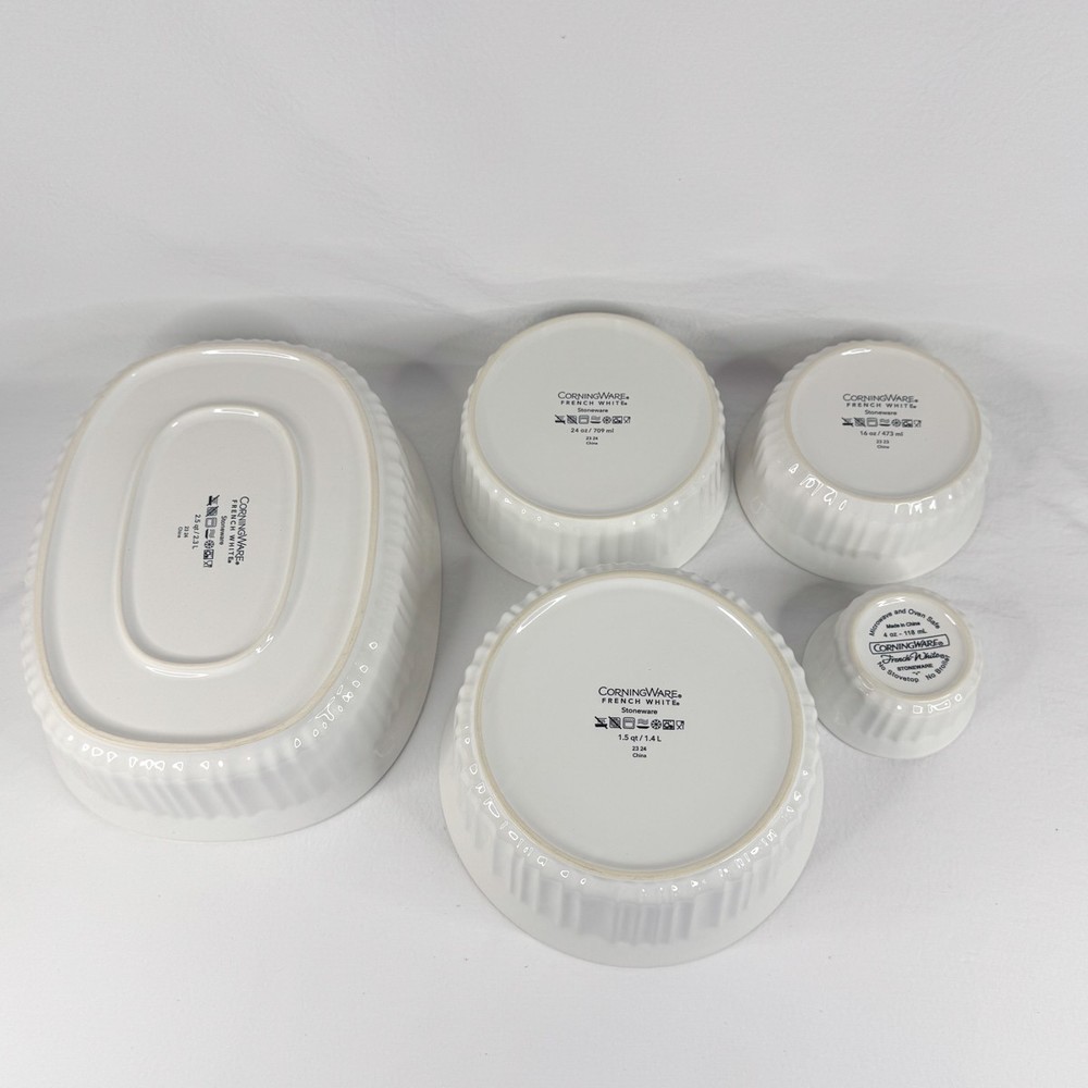 CorningWare French White 11-Pc Ceramic Bakeware Set with Lids