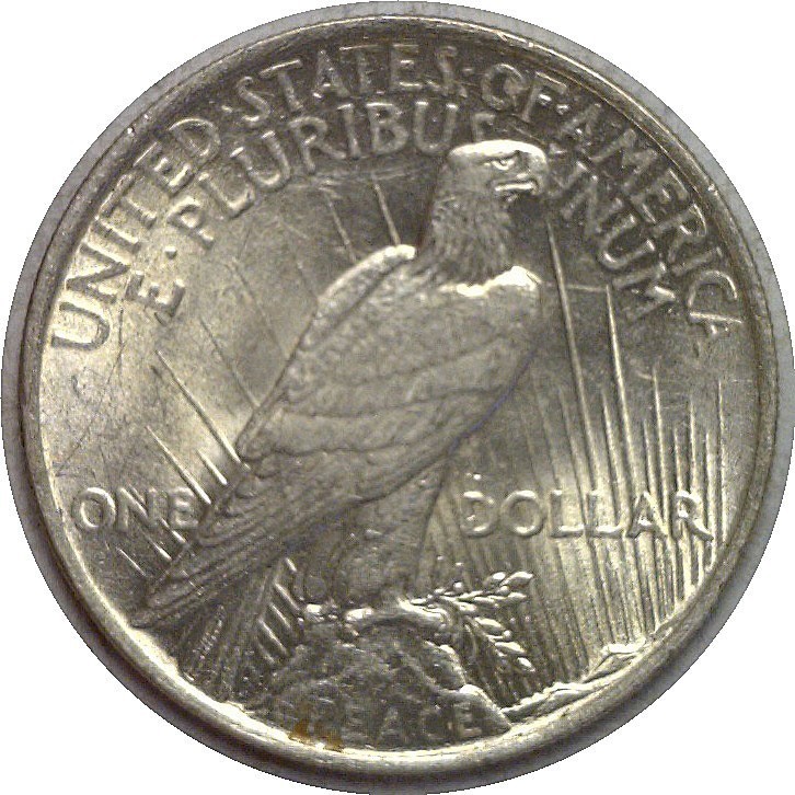 1923 $1 Silver Peace Dollar AU