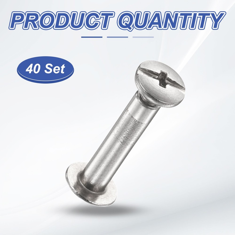 40set Phillips Chicago Screw M2xmm Binding Post Screw, Silver