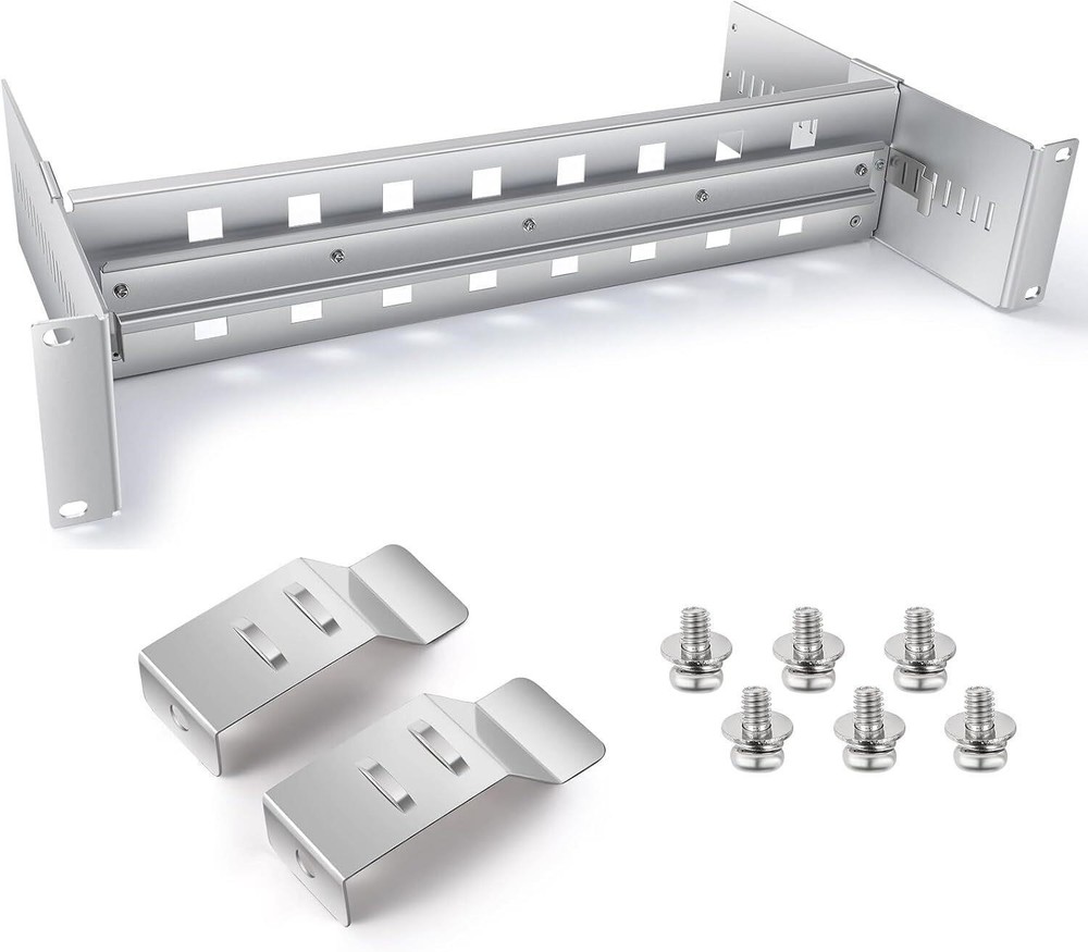 2U 19 Inch Rack Mount DIN Rail Kit - Depth Adjustable Din Rail Chassis