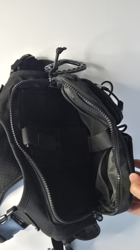 Black Tactical Chest Rig Nylon Mesh Adjustable Multiple Pockets-LarkO (COD086)