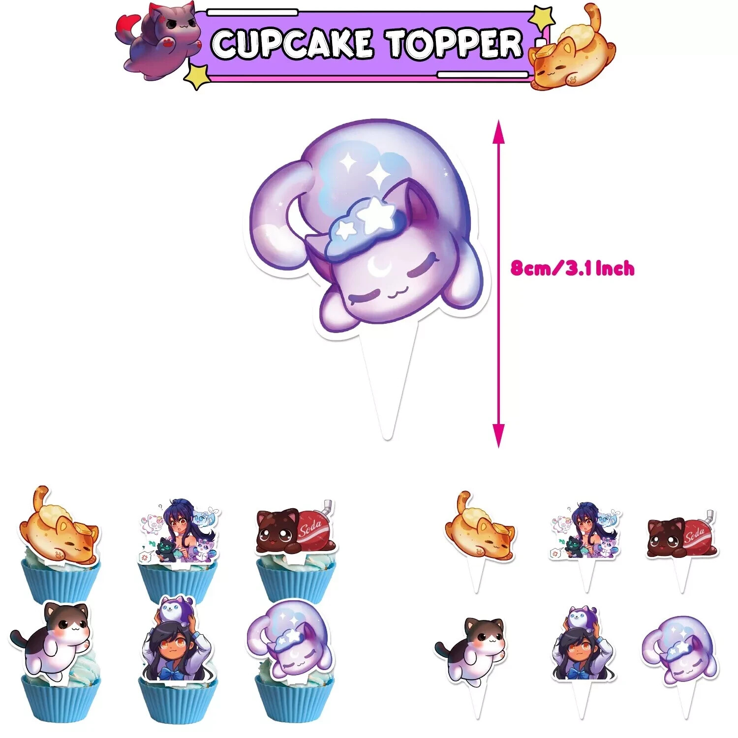 Aphmau Cat Theme Birthday Party Supplies Kit for Kids Decoration