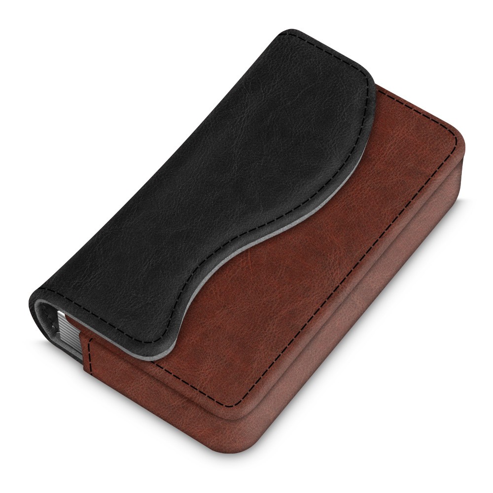 Business Card Holder, PU Leather Business Card Case Pocket Wallet Magnetic Shut