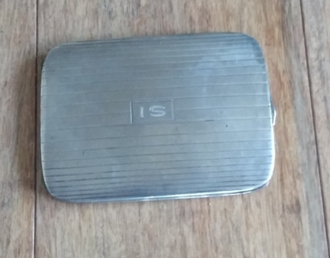Vintage 1930s Sterling Silver 97.9g Cigarette Case monogrammed engraved art deco