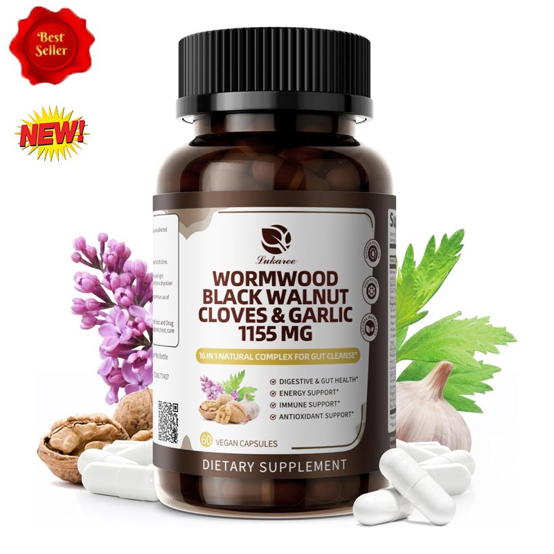 16-in-1 Wormwood Black Walnut Capsules, Rapid Gut Cleanse & Digestive Health