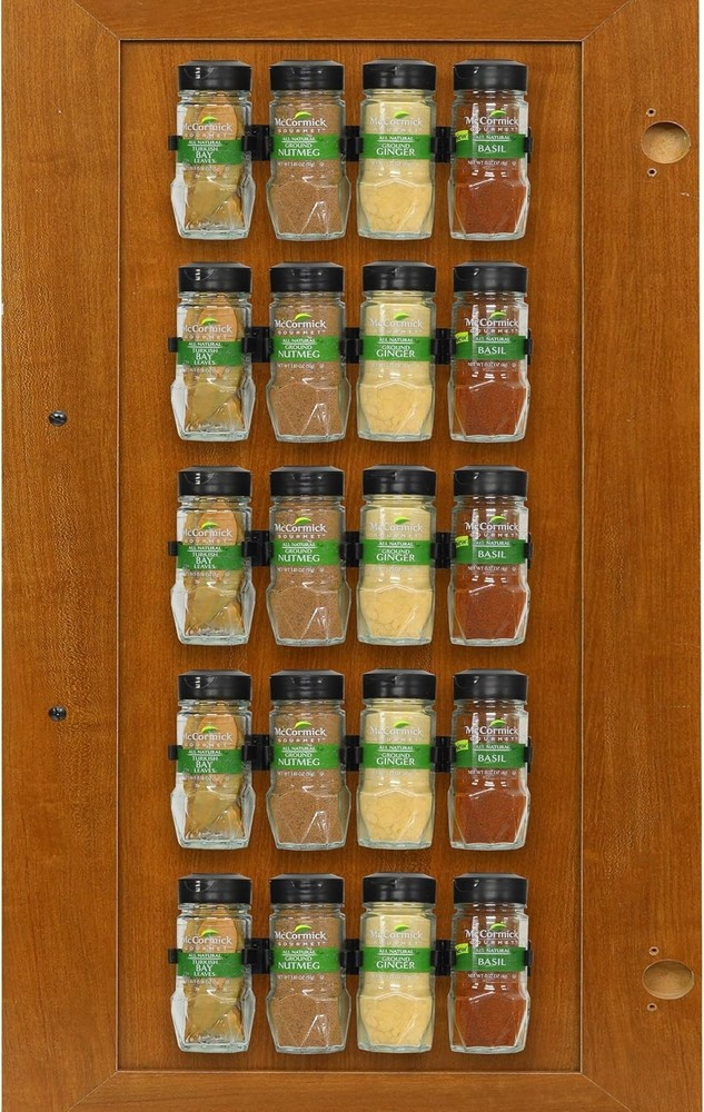 Versatile 20 Jar Spice Gripper - 4 Adjustable Strips for Kitchen Organization