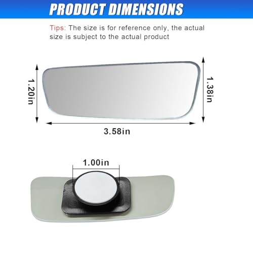 2PCS Rectangle Blind Spot Mirror for Car, Frameless Adjustable 049/Frameless