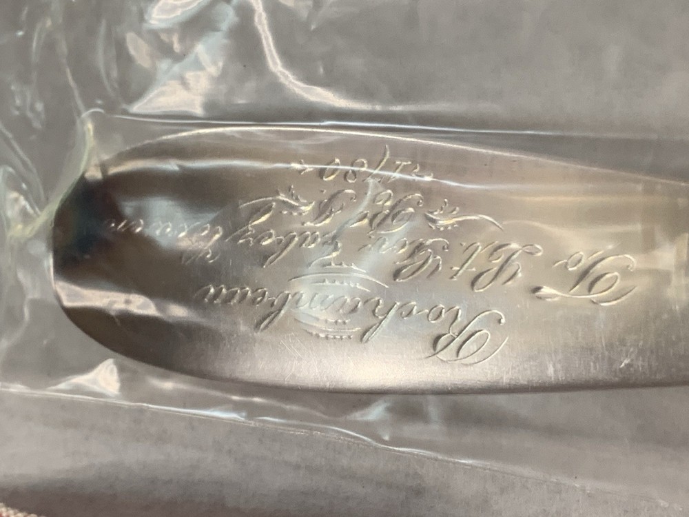 Gorham The GENERAL De ROCHAMBEAU SILVER SERVING SPOON to Lt Gov Jabez 1780 12"